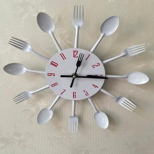 New arrival promotion wall modern needle clock knife clocks kitchen the decoration quartz metal mute nrushed