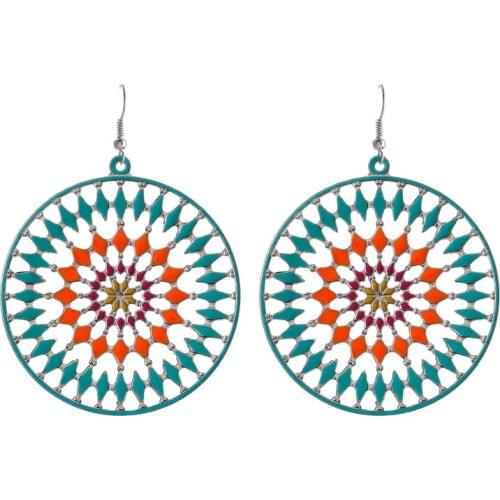 New Unique Dangle Drop Egg Colorful Enamel Earrings for Women Cool Big Hollow Long Ball Earring Jewelry Pendientes Bijoux Femme