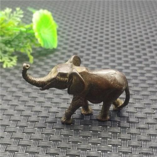 Solid Small Copper Ware Animal Statue Copper Ornament Micro Sculpture Tea Pet Elephant Creative Retro Feng Shui Copper Ware