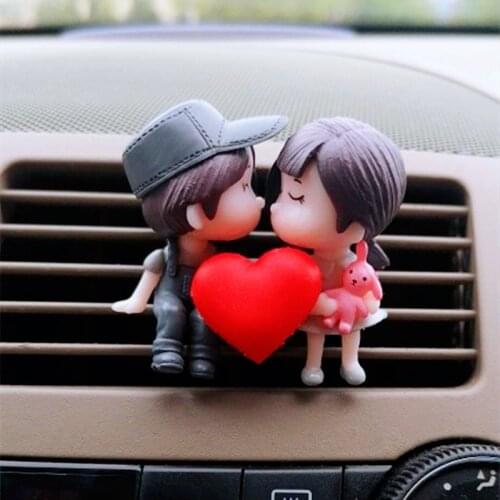 Boy Girl Couple Car Decoration Accessories Interior Cartoon Lovers Car Perfume Air Vent Clip Cute Auto Gift Car Decoration