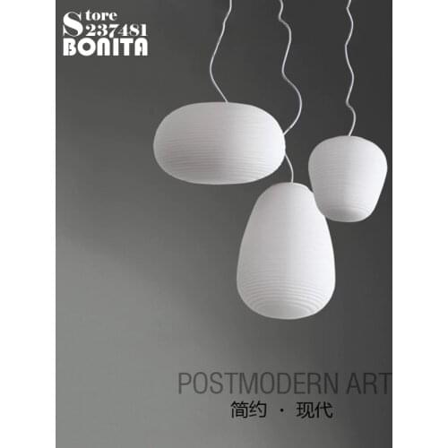 Simple White Glass Cord Pendant Lamp Milky Ball Hanging Lights Bedroom Thread Cloud Pendant Lamps