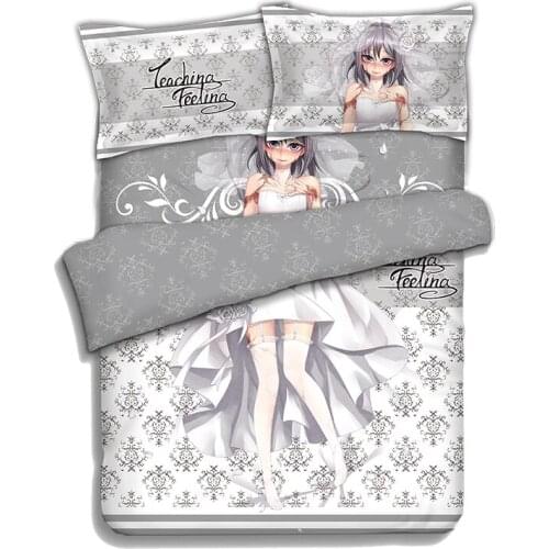Japanese Anime Cartoon Teaching Feeling Bed Sheet/Duvet Cover/Two Pillowcases 4pcs Set