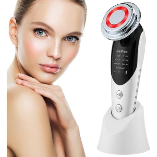 RF&EMS LED 7 in 1 Skin Rejuvenation Beauty Device Anti-Aging Facial Lifting Wrinkle Remover Micro Current Vibration Face Massage