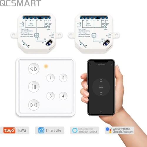 RF WIFI Curtain Switch Relay Module with 4 Channel Remote App Control Window Shutter Blinds by Tuya Smart Life Google Home Alexa
