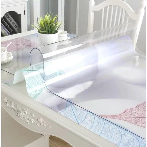 BALLE PVC Transparent Tablecloth Custom Shape Table Cover Protector Desk Pad Soft Glass Dining Top Table Cloth Plastic Mat