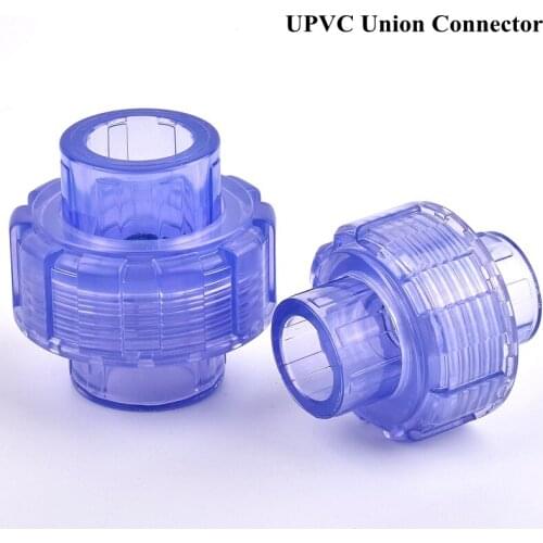 20~63mm UPVC Union Connector Garden Watering Irrigation System Pipe Joint Home DIY Aquarium Fish Tank Water Supply Tube Adapter