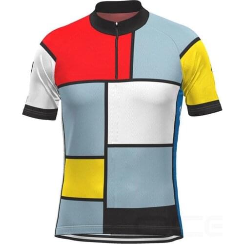 Half Zipper Cycling Jersey Short Bicycle Shirt Bike Kit Wear Clothing Sleeve Team Motocross Mountain Jacket Sports Tight Top
