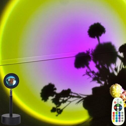 Sunset Projector Lamp USB Rainbow Atmosphere Night Light Home Coffee Shop Background Wall Decoration Colorful Lamp