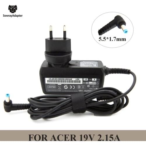 19V 2.15A 40W 5.5x1.7mm Laptop AC Adapter Charger For Acer Aspire One D255 533 D257 D260 W500P W501 W501P Charger Power Supply