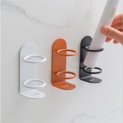 Iron art electric wall hanging free punch toothbrush holder wall hanging rack wall suction rack bathroom dental storage
