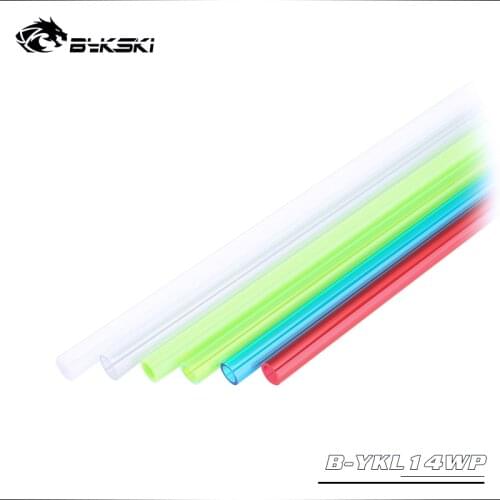 BYKSKI 4pcs/Lots PMMA / Acrylic Hard Tube OD14mm + 2mm Thickness + 50cm Length Transparent Red Blue White Rigid Pipe