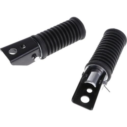 1 Pair Left & Right Motorcycle Foot Rests Foot Pegs for Suzuki GS125 GN125 - Black
