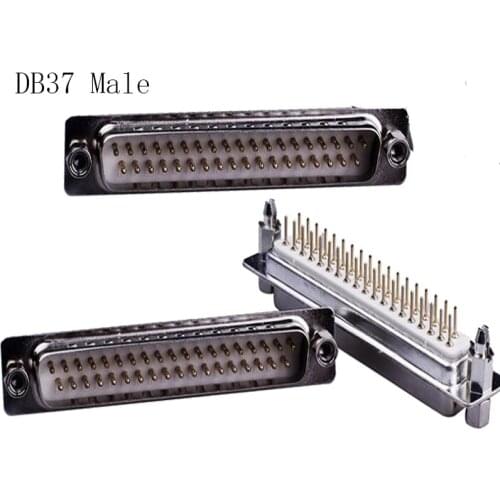 10pcs DB9 DB15 DB25 DB37 Male Female VGA D-SUB Welding Board 180 Degree Solder Terminal Adapter Connector Gold Plated