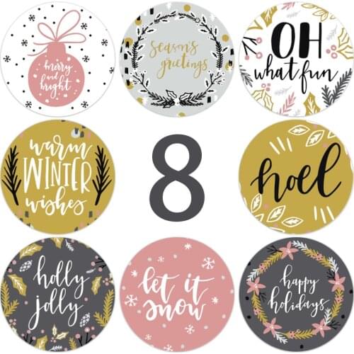 500pcs 8Designs Merry Christmas Thank You Stickers For Envelope Cards Gift Package Name Tags Present Seal Labels Scrapbook Decor