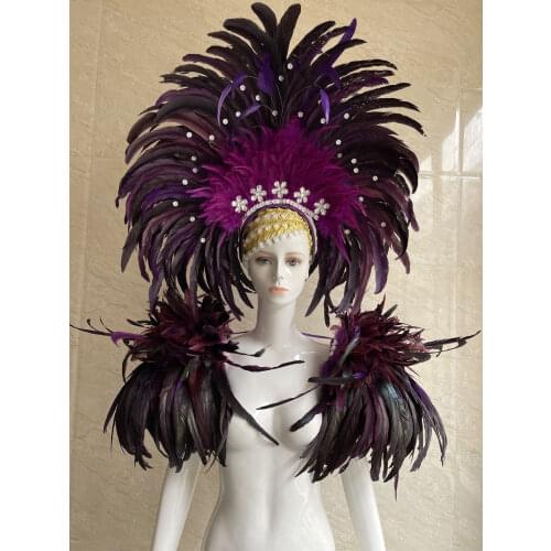 Latin dance Samba accessories Fashion exquisite headdress feathers Delicate dance shows accessories Samba clothing