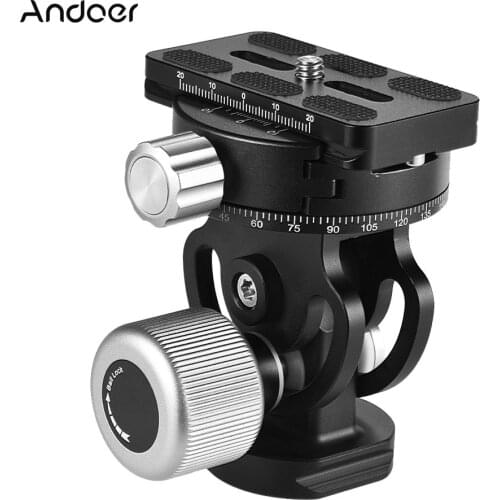 Andoer VH-10 2 Way Tripod Head Panoramic Bird Watching Photography Head with Quick Release Plate for Sirui L10 RRS MH-02