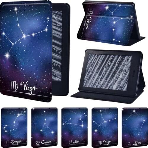 Star Sign PU Leather Stand Cover Case for Amazon Kindle 8/10th/Paperwhite 1/2/3/4 Shockproof Protective Shell