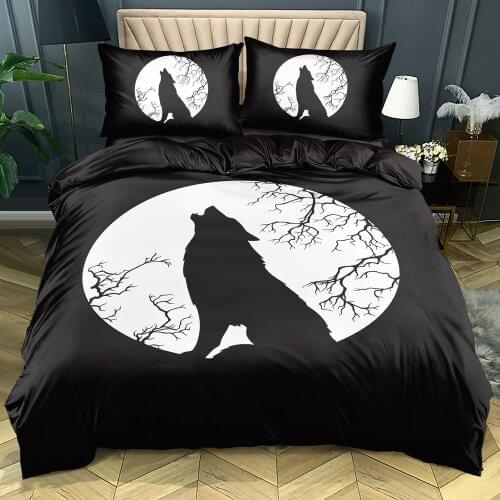 3D Black Custom Animal Bedding Set Duvet Covers Sets Comforter Cases Bed Linen Twin King Queen Double Single Size Home Textile