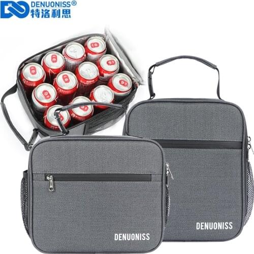 DENUONISS Men Lunch Bag Simple Portable Lunch Box Bag Cute Insulated Small Lunch Bag Waterproof Thermal Food Bag