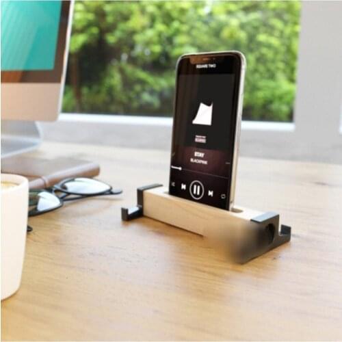 Wooden Acoustic Phone & Tablet Stand. Sound Enhancement and Adding Acoustics to Sound Stereo Sound Quality