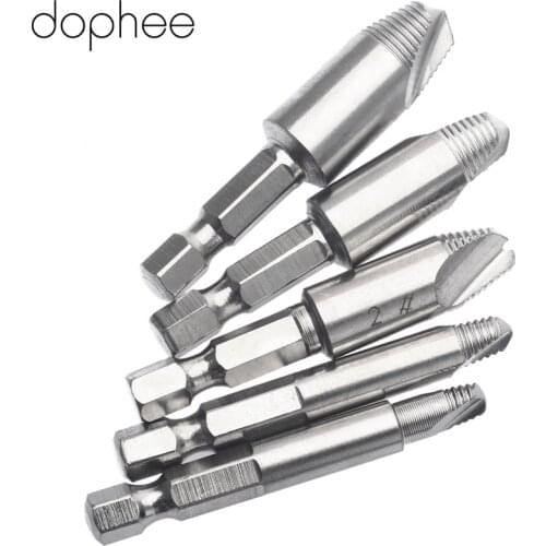 Dophee Tools HSS Screw Extractor Drill Bits Broken Damaged Bolt Remover Easy Out 1/4" Hex Shank Herramientas Para Carpinteria*5