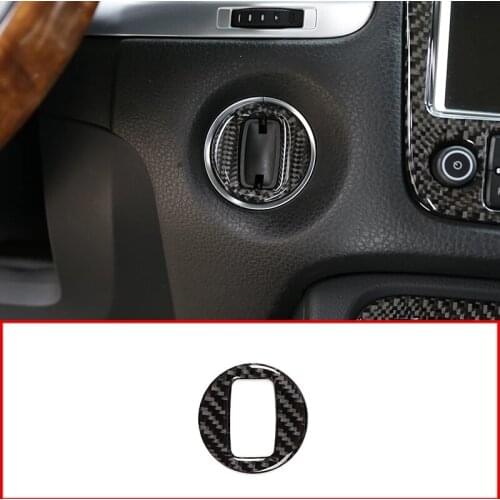 ABS Carbon Fiber Interior Sticker Car-Styling Ignition Switch Key Hole Ring Sticker Cover Trim For Volkswagen Touareg 2011-2018