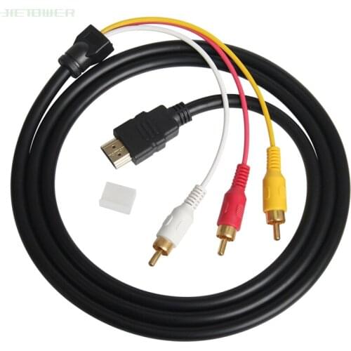 3ft 1.5m HDMI Male to 3 RCA Video Audio AV Adapter Cable 3RCA Stereo Converter Component for TV Set-Box DV DVD PC Laptop Desktop