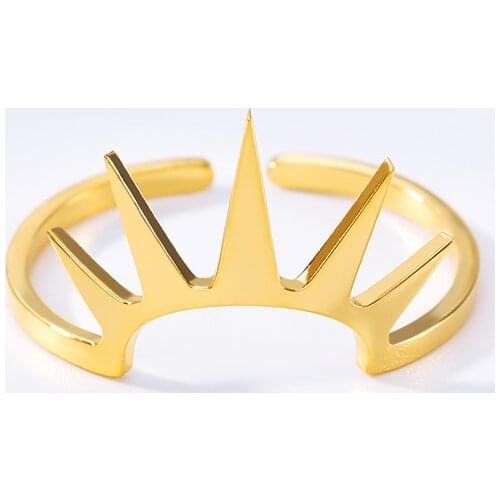 Simple Sun Ray Ring Stainless Steel Punk Ring Adjust Jewelry For Women Gold Color Color Open Flower Bridesmaid Gift jewelry