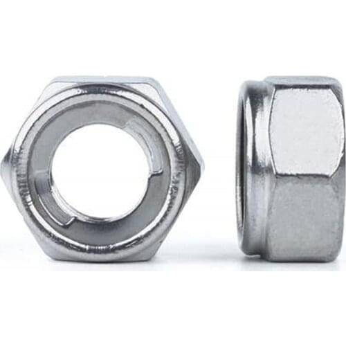 M3/M4/M5/M6/M8/M10/M12/M16/M20 304 Stainless Steel Metal Locking Nut Metal Self-locking Nut Loosening nut Cap