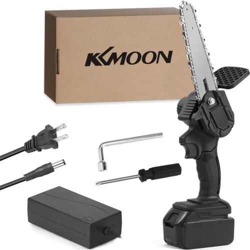 KKmoon 6 Inch 48VF Mini Electric Chain Saw With 2PC Battery Woodworking Pruning One-handed Garden Tool Rechargeable EU Plug