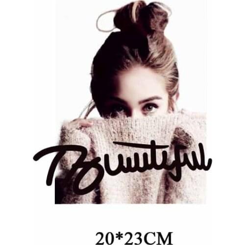 Fashionable Girl Patches Iron on Transfer for Clothes DIY T-shirt Decoration Heat Transfer Vinyl Stickers Applique Thermal Press