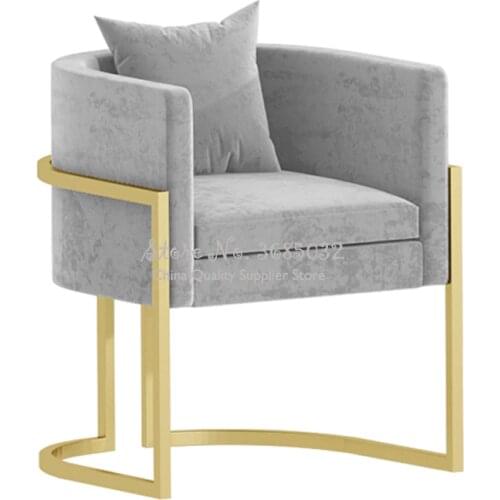 Customizable Nordic Ins Nail Chair Pink Comfortable Sofa Golden Leg with Pillow for Beauty Salon Shop