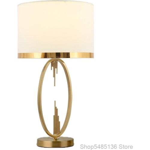 Nordic home decoration table lamp modern E27 standing light bedroom bedside golden wrought iron living room study light fixtures