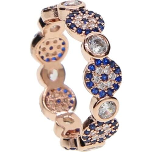 Anillos Real Women 2021 New Delicate Rose Color Jewelry Small Midi Turkish Evil Eye Micro Pave Cz Zirconia Simple Dainty Ring