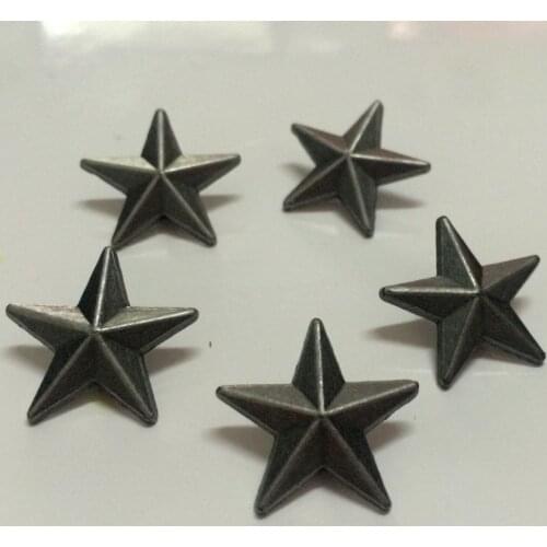 New Coming 50PCS 19MM Antique Silver Star Studs Rivet Punk Star Spikes Shoes Belt Bag Accessories Leather Craft Shipping Free