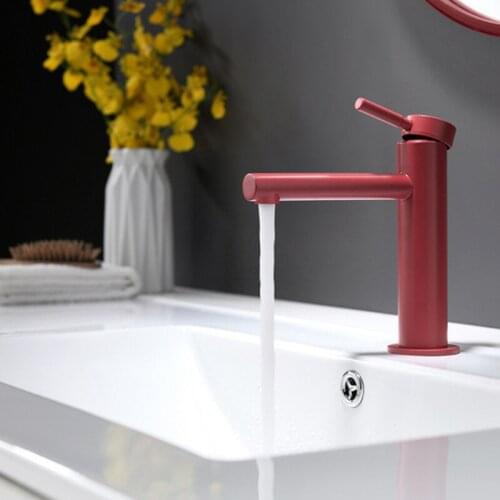New Arrival Luxury Style Black Gold Chrome Bath Sink Faucet Bathroom Mixer Cold and Hot Water Tap Crane Deck Mounted Copper Red