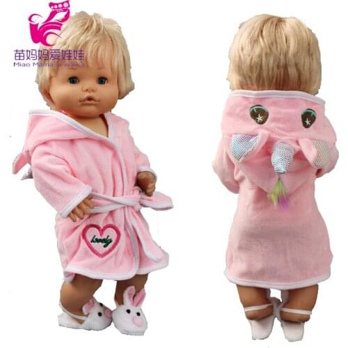 Baby dolls clothes Bathrobe for 40cm Nenuco Ropa y su Hermanita toy doll sleepwear doll shoes slippers