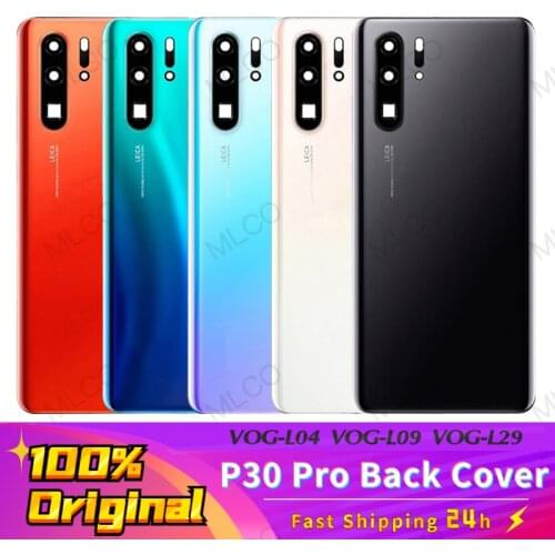 Original Back Glass For Huawei P30 Pro VOG-L29 VOG-L09 VOG-L04 Back Battery Cover Rear Door Housing Glass Panel with Camera Lens