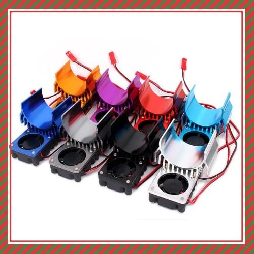 540/545/550 Size Motor Heat Sink With Fan Cooling Head Vent Top JST For 1/10 RC Model Car HSP HPI Wltoys Himoto Tamiya Heatsink