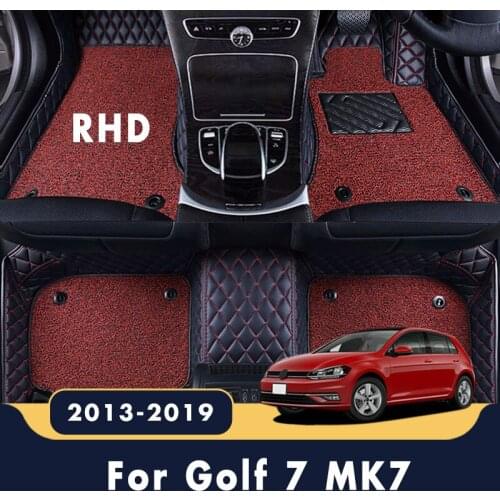 RHD Luxury Double Layer Wire Loop Carpets Car Floor Mats For Golf 7 MK7 2019 2018 2017 2016 2015 2014 2013 For Volkswagen vw