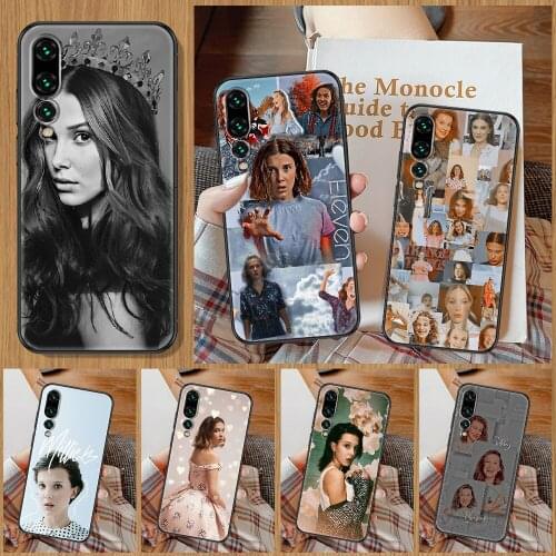 Millie Bobby Brown Phone Case For Huawei P Mate P10 P20 P30 P40 10 20 Smart Z Pro Lite black trend coque luxury funda silicone