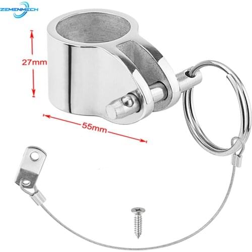 316 Stainless Steel Jaw Slide Clamp With Quick Release Pin Connecting Rope 1 inch 25mm Bimini Top Hinged Slide Fitting Hardware