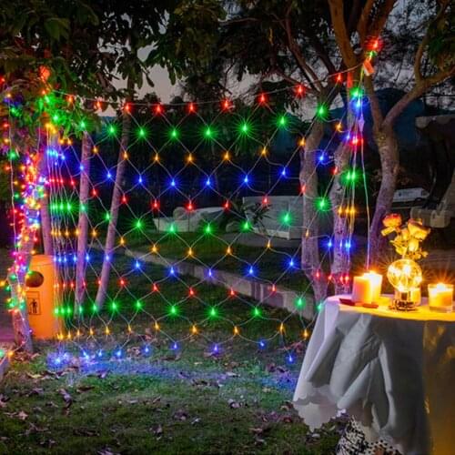 Led Net Mesh String Light 1.5x1.5M 3x2M 6x4M Fairy Christmas Wedding Party Garland Lamp Home Garden Wall Decoration Net light