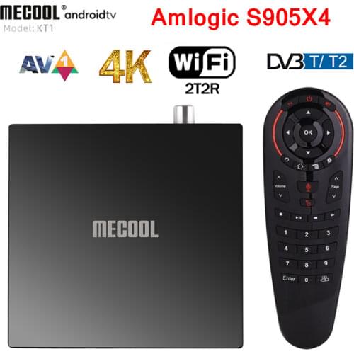 MECOOL KT1 Android 10 DVB-T/T2 TV Box Amlogic S905X4 Receiver Certificated TVBOX BT 4.2 AV1 4K 2T2R Dual WIFI 2G1 6G Set Top Box