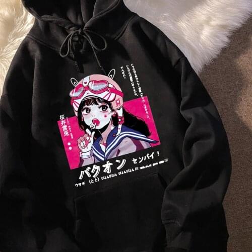 Y2k Goth Anime Hoodie Aesthetic Women Sweatshirt Gothic Punk Grunge Streetwear Ladies Gothic Top Manga Harajuku Clothes Female