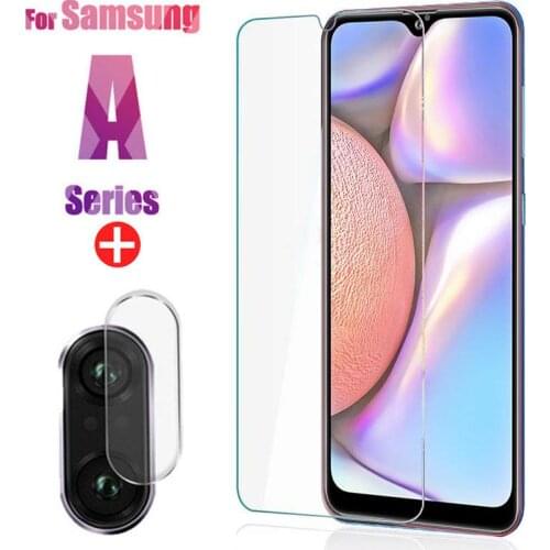 2-in-1 For Samsung Galaxy M11 Glass For Samsung A51 Tempered Glass For Samsung A51 A71 A31 A21S A11 A50S M21 M31 M11 Lens Glass