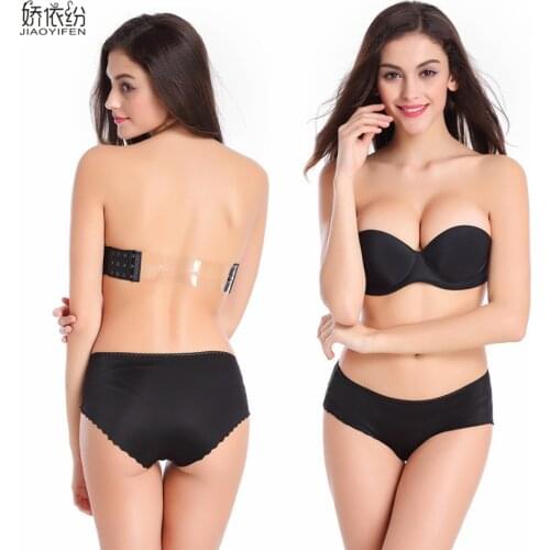 Victoria Nude Wedding Dress Invisible Bra Blade Strapless Tape Bras Sexy push up 3 breasted Candy colors Bras