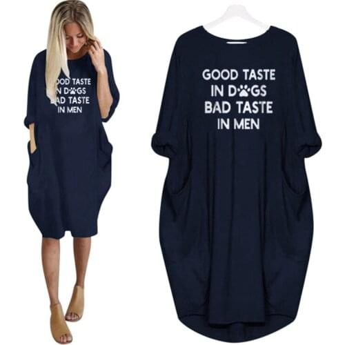 2020 Fashion T-Shirt For Women Pocket Good Taste In Dogs Bad Taste In Men Tshirt Tops Graphic Tees Women Off The Shoulder S-6XL