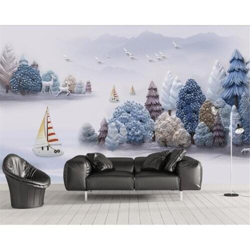 Beibehang 3D wall papers home decor embossed artistic landscape suitable for indoor personalized decorative painting wallpaper