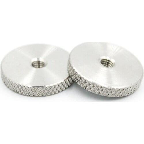 4Pcs M3 M4 M5 M6 M8 Stainless Steel Flat Head knurled Hand Nuts Round Knob Nut 12mm-20mm Outer diameter 5mm-8mm thick